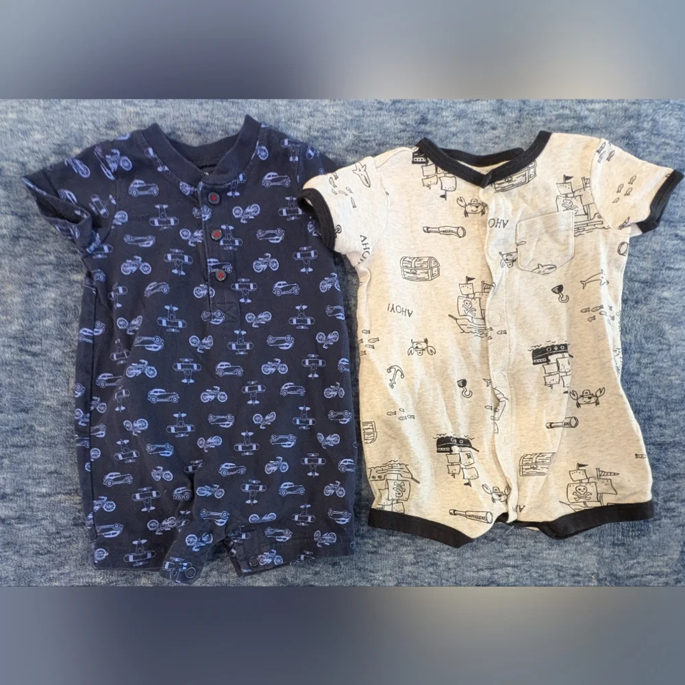 Carter's 6M Navy, Red, and Cream Jumpsuits & Rompers Set